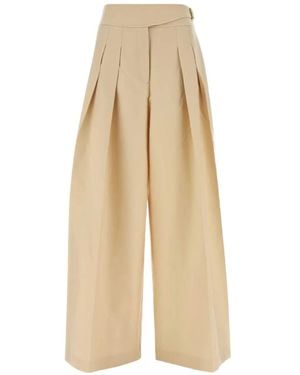 Zimmermann Valiant Pleated Palazzo Pants - Natural