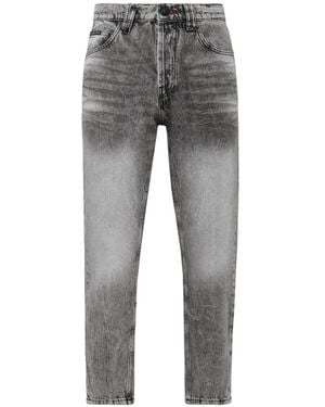 Philipp Plein Carrot-Fit Denim Jeans - Grey