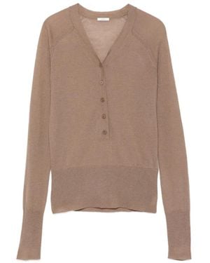 JOSEPH Fine-Knit V-Neck Cardigan - Natural