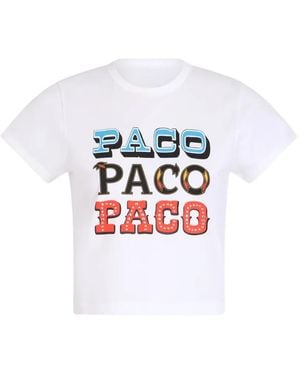 Rabanne Camiseta Con Estampado Paco - Blanco