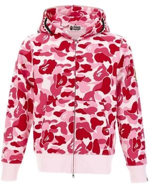 A Bathing Ape Abc Camo 2Nd Shark Hoodie - Red