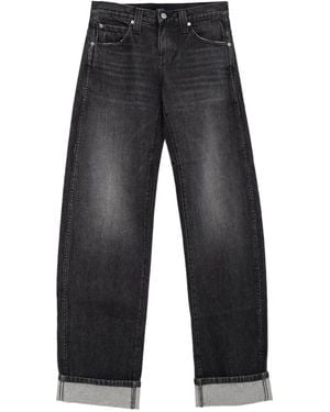 KHAITE Cuffed Denim Jeans - Grey
