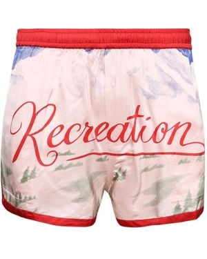 Bode Postcard Gym Shorts - Red