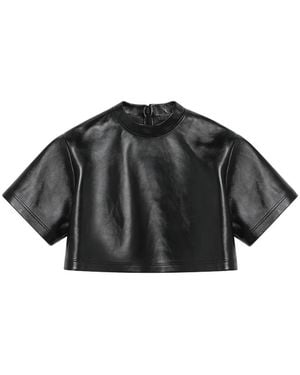 Balenciaga Cropped T-Shirt - Black
