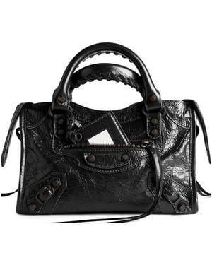Balenciaga Mini Le City Lambskin Tote Bag - Black