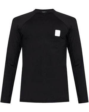 Balmain Badeoberteil Mit Logo-Stickerei - Schwarz