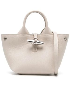 Longchamp Roseau レザーハンドバッグ Xs - ナチュラル
