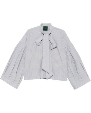 Jejia Blouse Rayée À Col Lavallière Clo - White