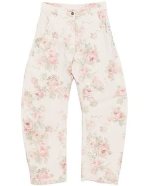 ViCOLO Floral-Print Pants - White