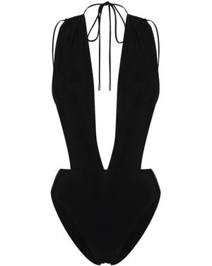 Saint Laurent Badpak Met Open Rug - Zwart