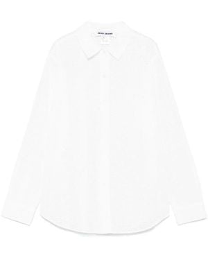DKNY Eyelet-Detail Long-Sleeve Shirt - White