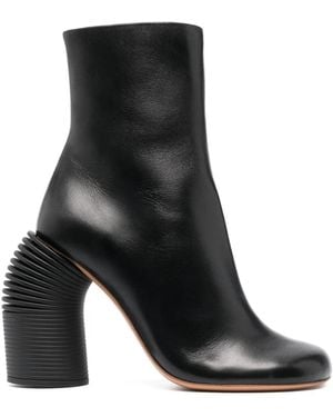 Off-White c/o Virgil Abloh Leather Spring Ankle Boots - Black