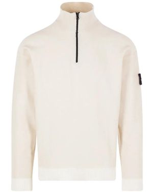 Stone Island Zip Jumper - White