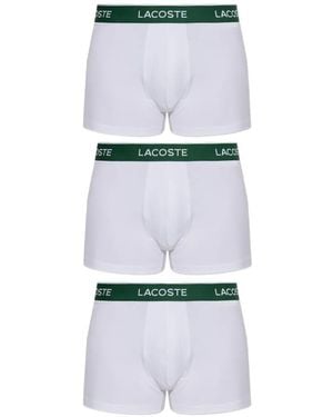 Lacoste Pack De Tres Bóxeres De Algodón - Blanco