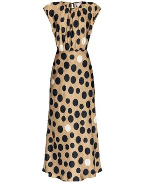 Max Mara ポルカドット シルクドレス - メタリック
