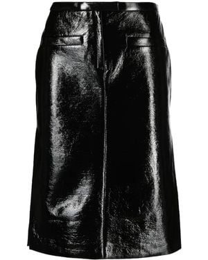 Courreges Low-Rise Vinyl Midi Skirt - Black
