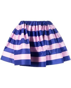 Zimmermann Striped Silk Mini Skirt - Blue