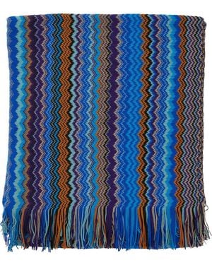 Missoni ジグザグパターン スカーフ - ブルー