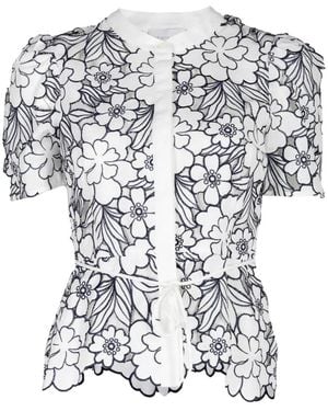 CHRISTY LYNN Bree Floral-Embroidered Blouse - White