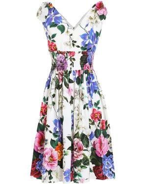 Dolce & Gabbana フローラル ミニドレス - ホワイト