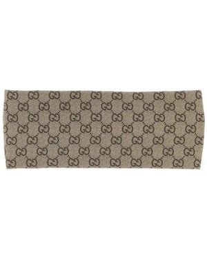 Gucci Haarreif Aus Seidentwill Mit Print - Grau