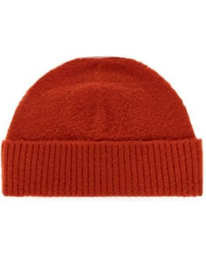 Jil Sander Ribbed-Knit Beanie Hat - Red