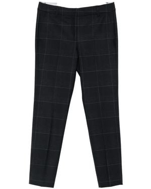 Marella Check-Pattern Slim-Fit Trousers - Black