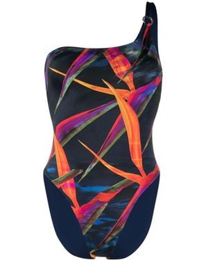 Louisa Ballou One-Shoulder Swimsuit - Blue