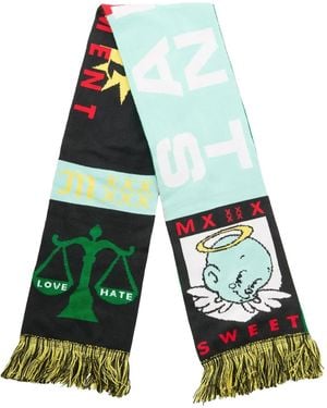 SAINT Mxxxxxx Sciarpa Con Stampa Grafica E Frange - Bianco