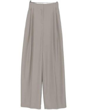 Mugler Pleated Wide-Leg Trousers - Grey