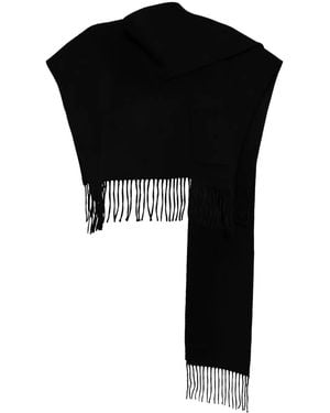 Goen.J Fringed Muffler Poncho - Black