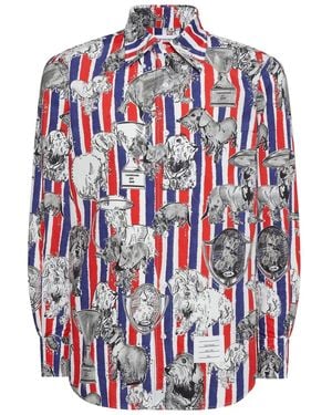 Thom Browne Chemise À Détail De Toile - Red