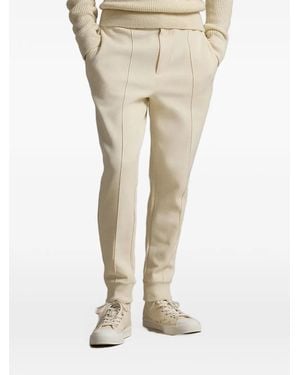 Polo Ralph Lauren Logo-Embroidered Pintuck Track Trousers - Natural