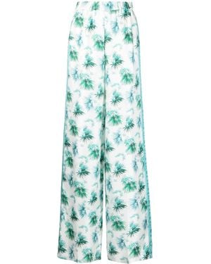Max Mara Pantaloni Con Stampa Grafica - Blu