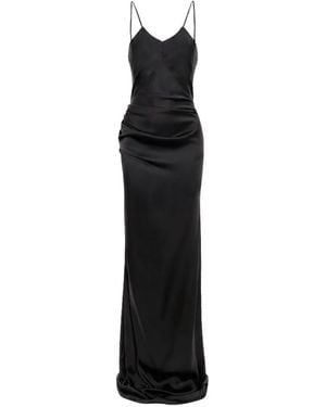 Victoria Beckham Cami Ruched Open-Back Maxi Dress - Black