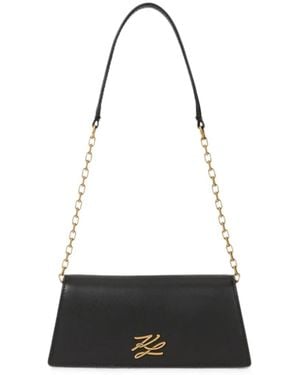 KARL LAGERFELD Mini K/Autograph Flap Shoulder Bag - White