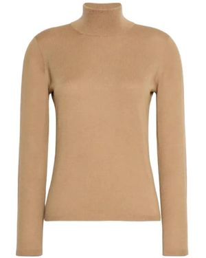 Max Mara High-Neck Cashmere Sweater - Natural