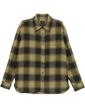 A.P.C. Chemise Boutonnée À Carreaux - Green
