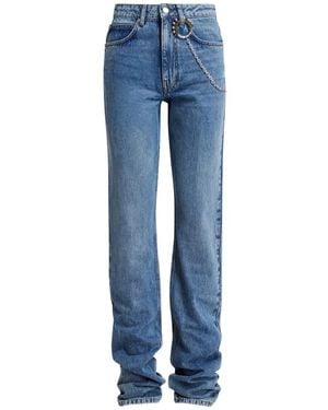 Essentiel Antwerp Karlos Ruched-Hem Chain-Detail Jeans - Blue