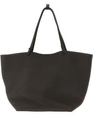 The Row Xl Park Leather Tote Bag - Black