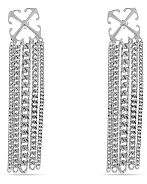Off-White c/o Virgil Abloh Arrows-Motif Chain-Link Earrings - White