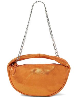 BY FAR Metallic-Leather Shoulder Bag - Orange