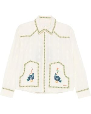 Mother The Peasant Poet Embroidered Shirt - White