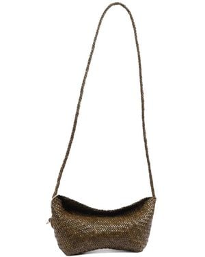 Dragon Diffusion Corsina Diagonal Weave Shoulder Bag - White