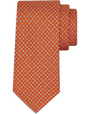Ferragamo Seidenkrawatte Mit Gancini Flower-Print - Orange