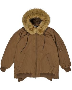 Bimba Y Lola Fur Hooded Jacket - Brown