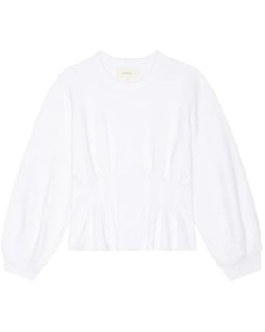 The Great Sudadera Holgada Con Pliegues - Blanco