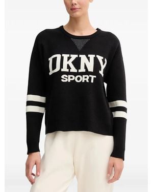 DKNY Pullover Mit Logo-Streifen - Schwarz