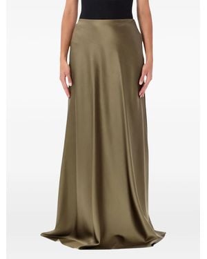 Ralph Lauren Jupe Mi-Longue Évasée À Fini Satiné - Green
