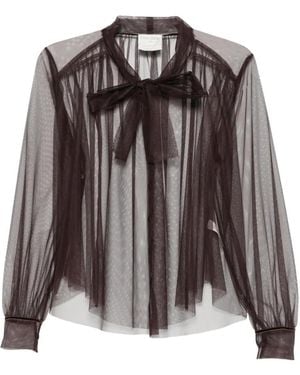 forte_forte Semi-Transparentes Hemd - Braun